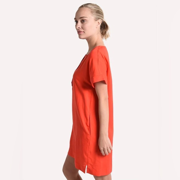 Red Tencel Linen Ellison Shift Dress - Picture 4 of 7